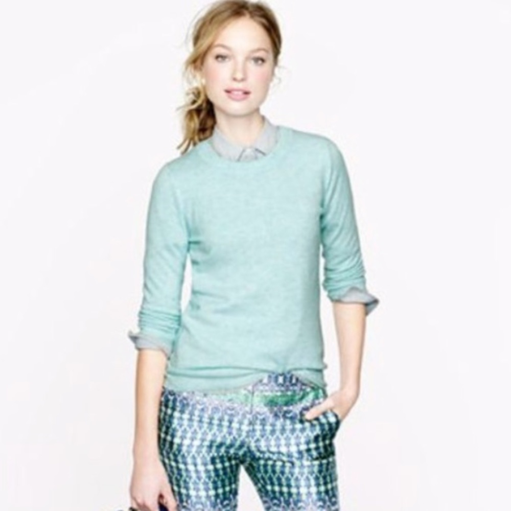 J Crew Mint Merino Wool Tippi Sweater